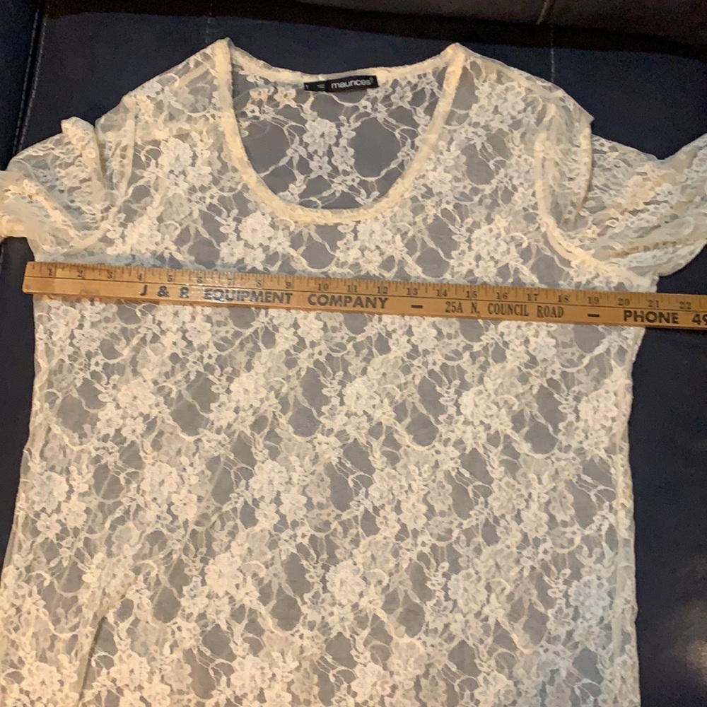 Maurices Sz L Lace Top sheer - Picture 3 of 7